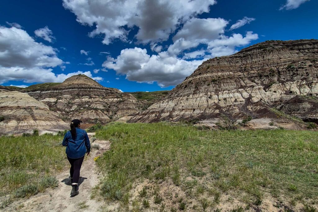 Alina walking along the Badlands Interpretive Trail.