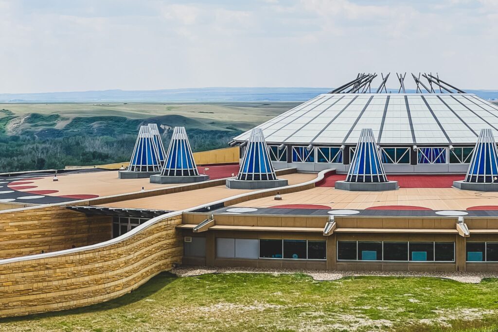 Blackfoot Crossing building. Its architecture is reminiscent of a teepee.