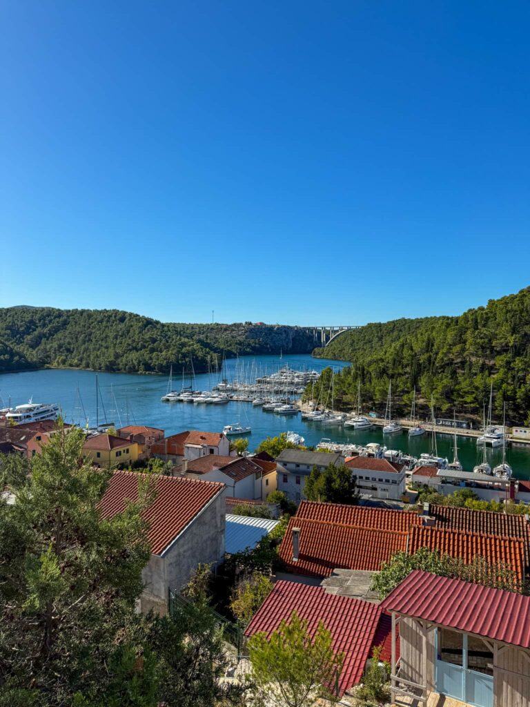 Skradin and the Krka River as seen from Turina Fortress