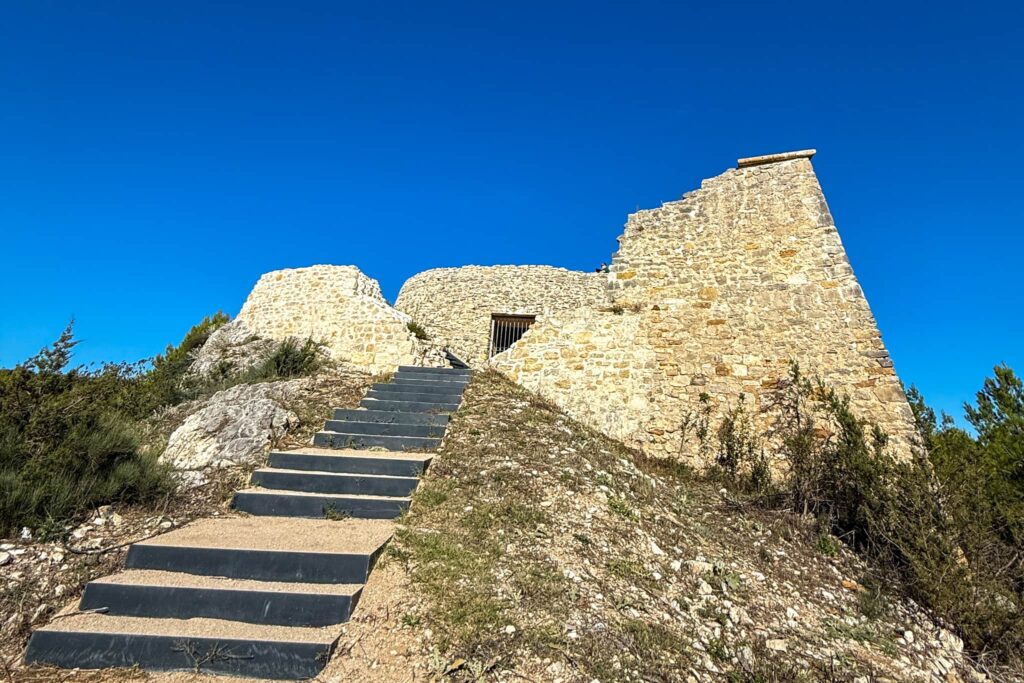 The stairs up to the stone ruins of Turina Fortress.