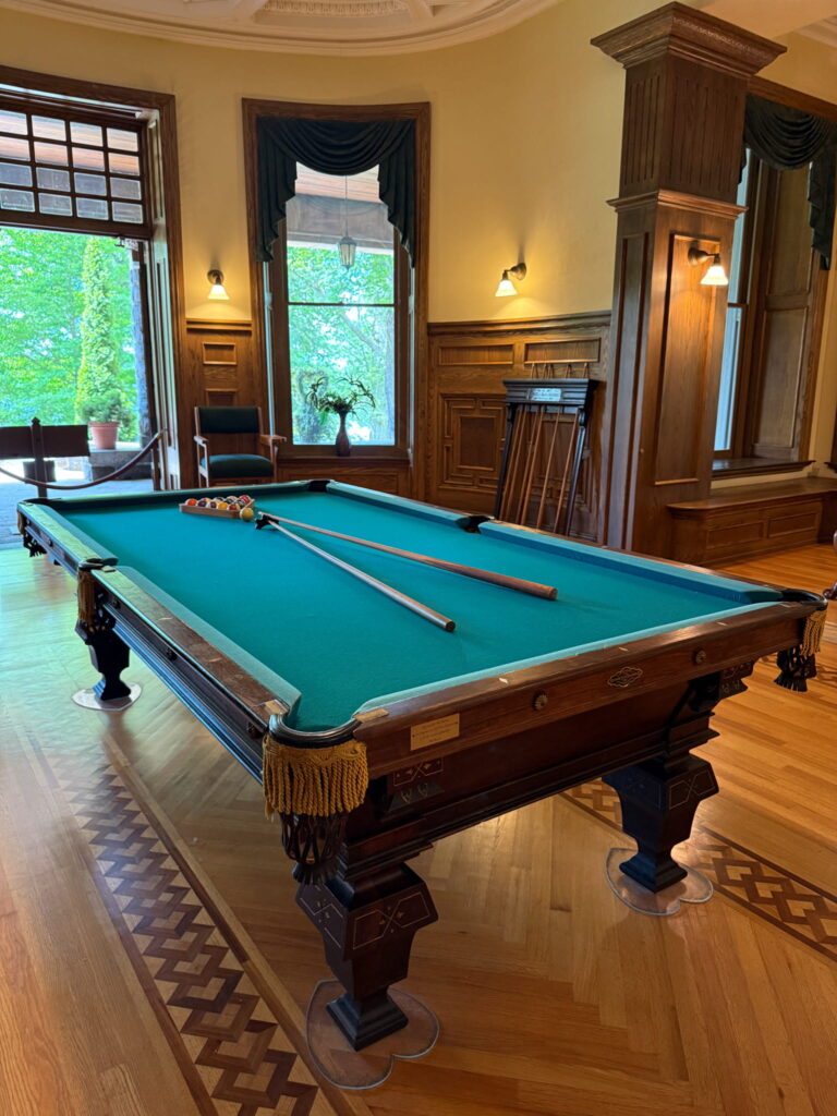 A billiard table in Boldt Castle.