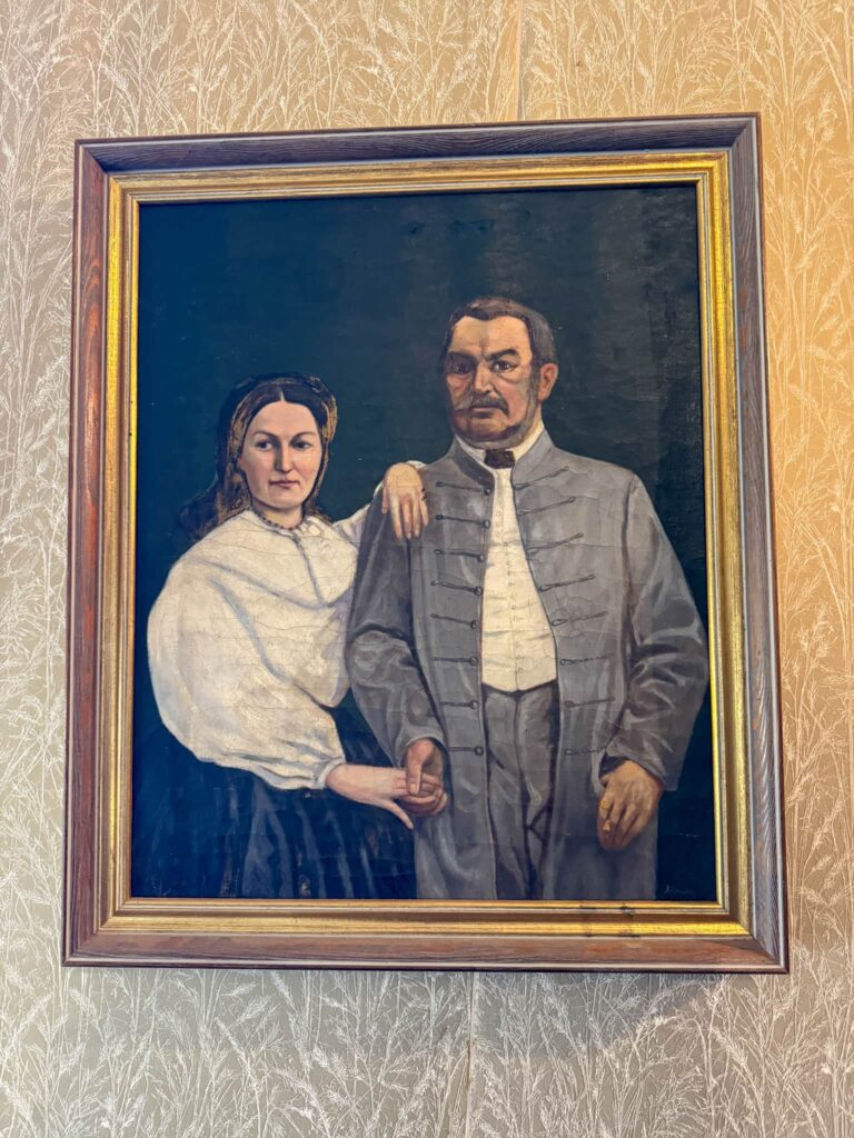 A portrait of Singer Castle's original owners